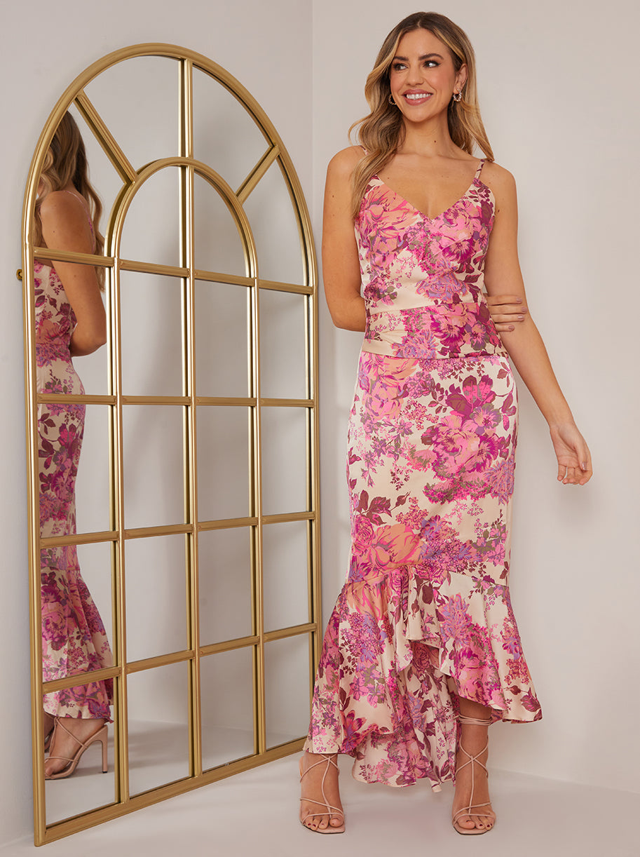 open lace back dress Midsummer Eyelet Tiered Floral Maxi Dress main image 1