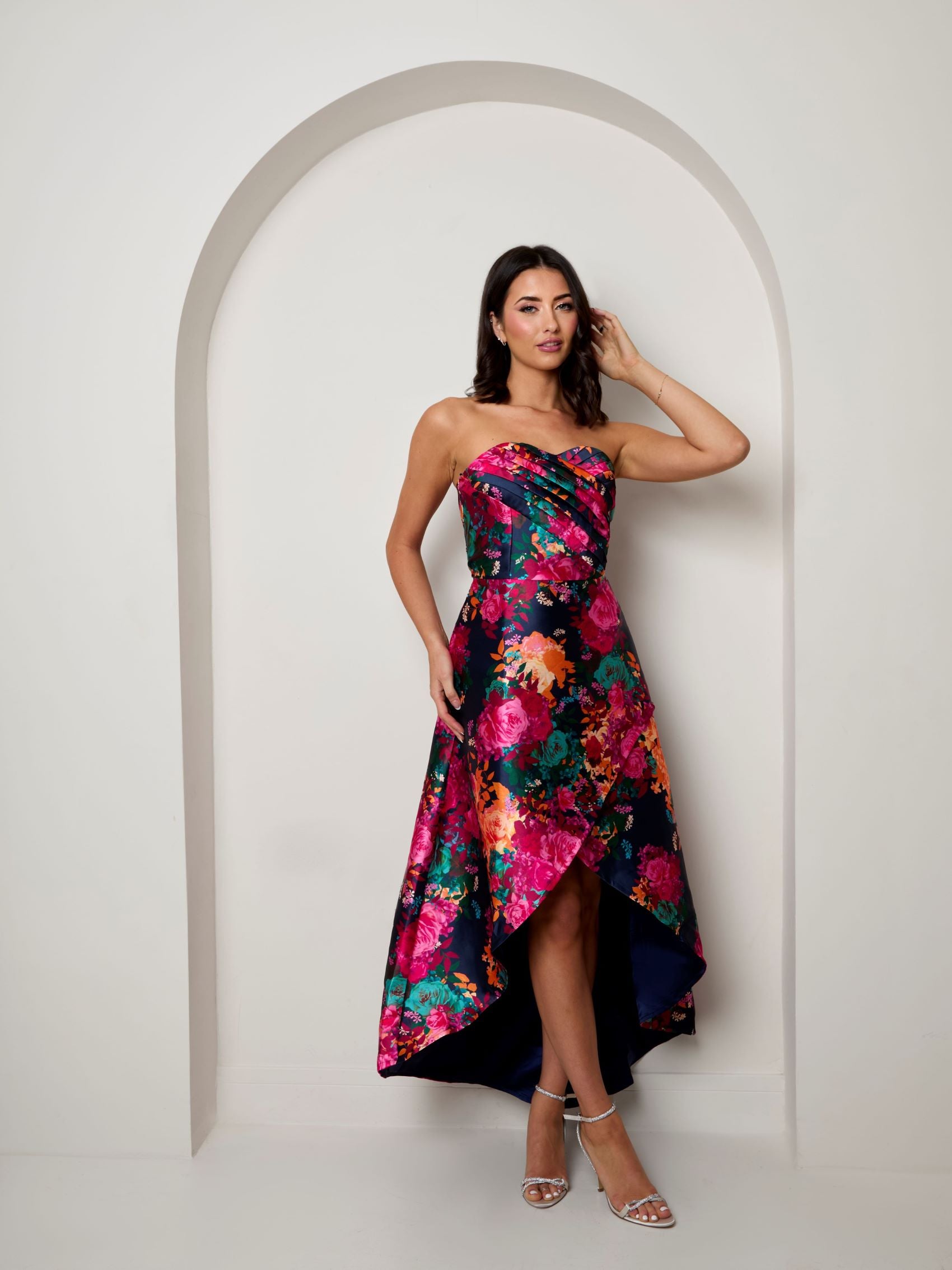 knee length dresses for ladies Capria Olive Green Bandeau Wrap Maxi Dress – Club L London