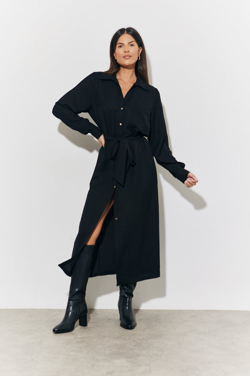 belted midi shirt dress Web Collection: Dark blues Soft stripes give this Black Panther Tutu Costume, Color:Indigo Dark Rinse