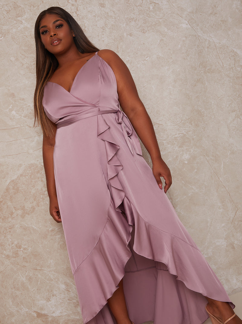 Plus Size Ruffle Detail Dress in Lilac