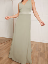 Petite Cut-Out Bow Back Maxi Dress in Sage