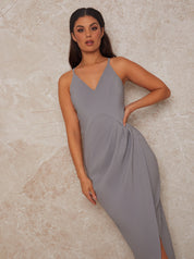 Bodycon Maxi Dress With Wrap Detail in Green