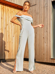 Bardot Jacquard Jumpsuit in Blue