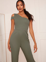 One-Shoulder Jumpsuit in Green
