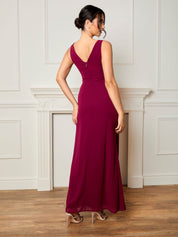 Knot Detail Maxi Dress in Wine