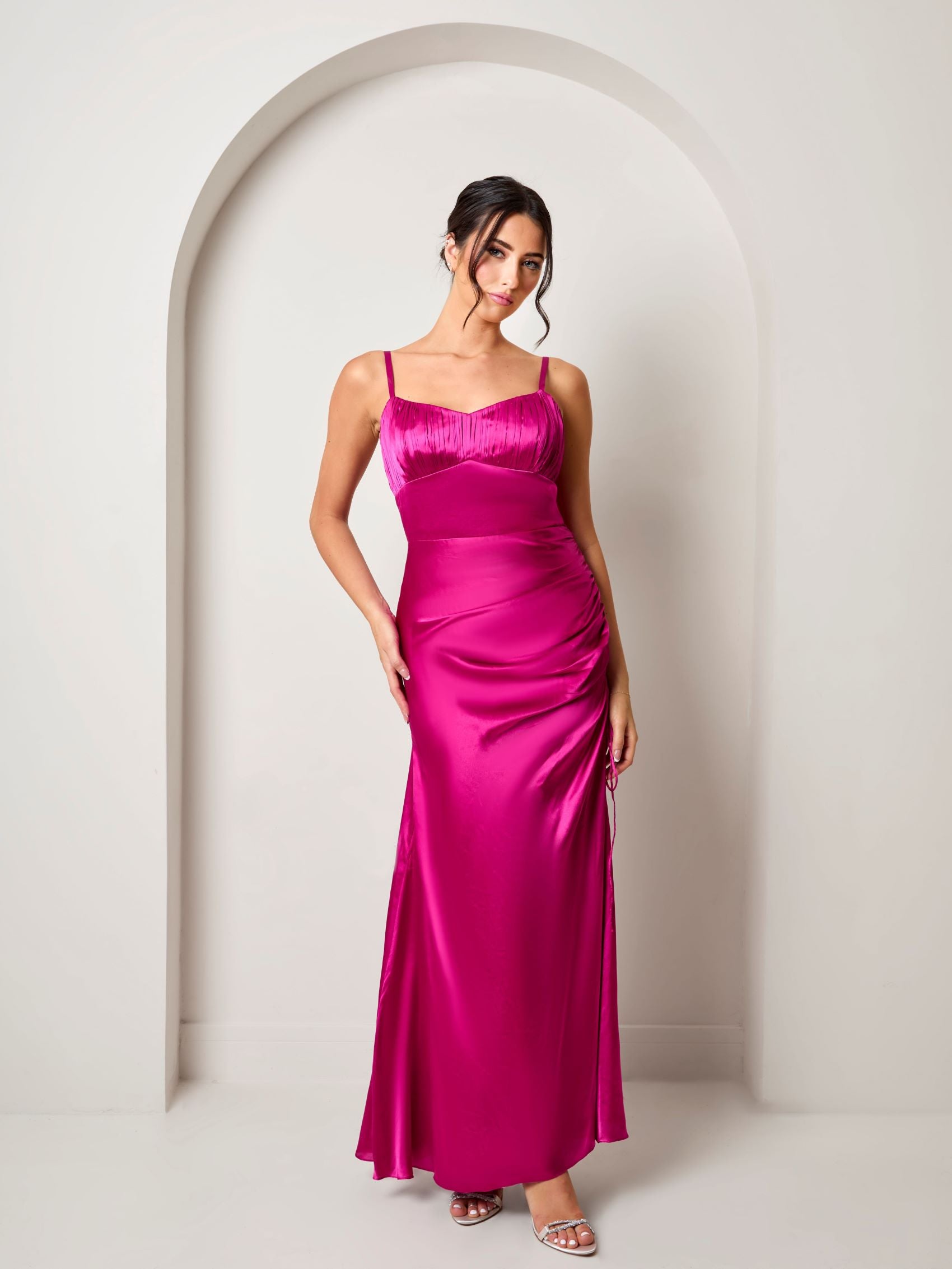In The Style Asymmetric Draped Neckline Maxi Dress
