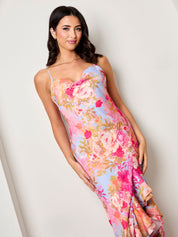 Cami Floral Print Ruffle Hem Maxi Dress in Multi