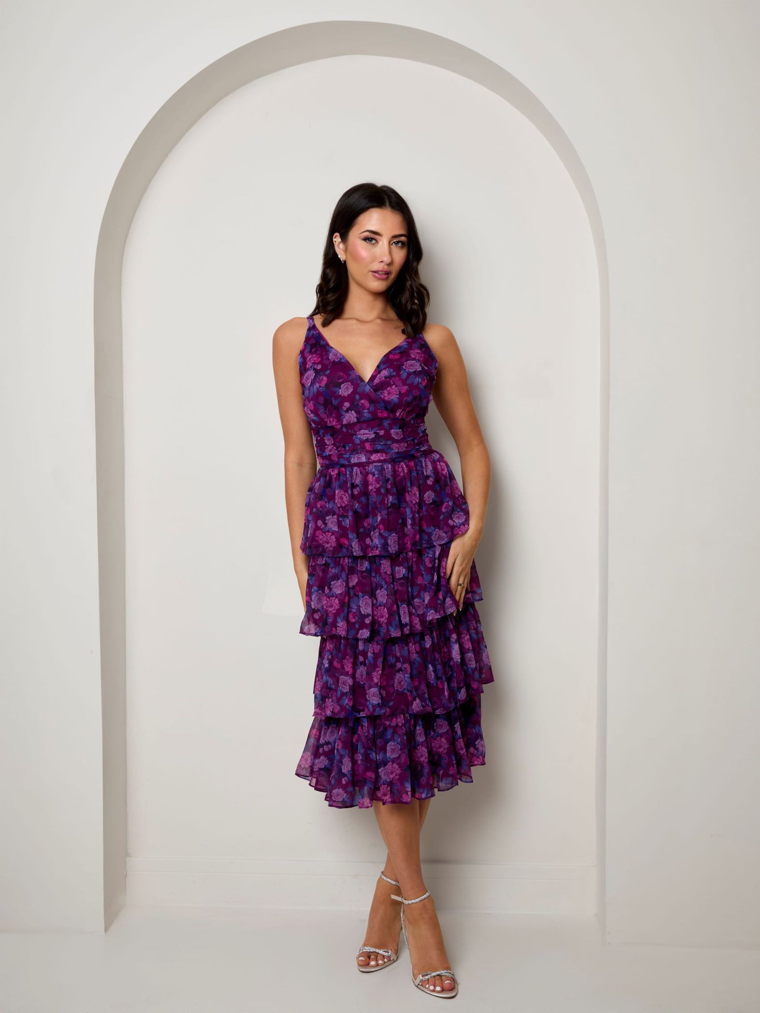 Chi Chi London Purple Dress Bardot Premium Lace Midi Dress In Lilac Chi Chi London UK Chi Chi London Purple Dress Bardot Premium Lace Midi Dress In Lilac Chi Chi London UK