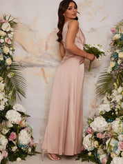 One Shoulder Maxi Dress in Champagne