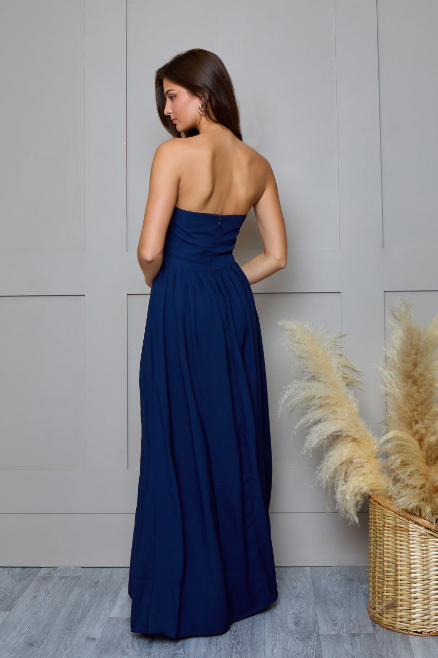 Bandeau Bridesmaids Maxi Dress in Navy