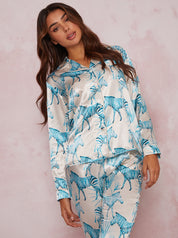 Zebra Print Pyjama Set in White