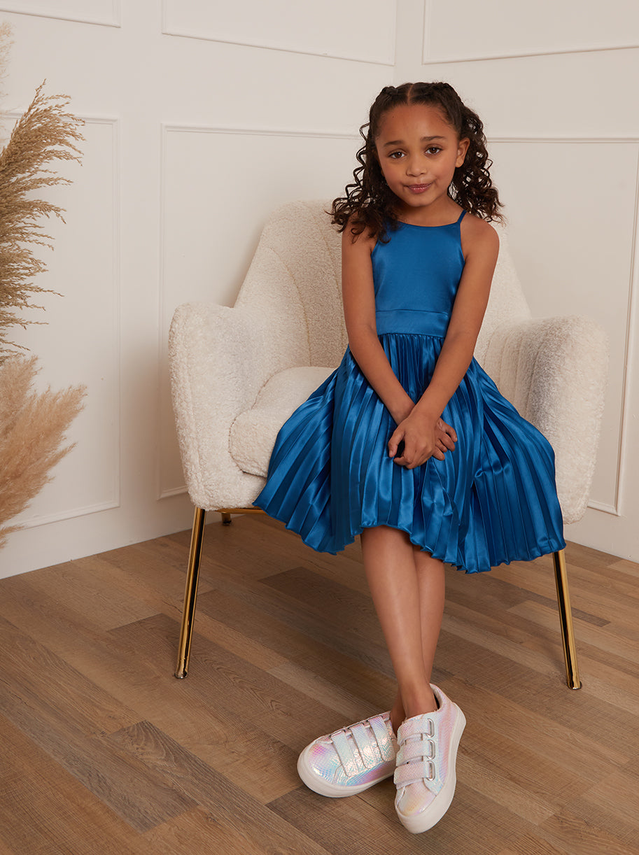 Younger Pleated Satin Dress