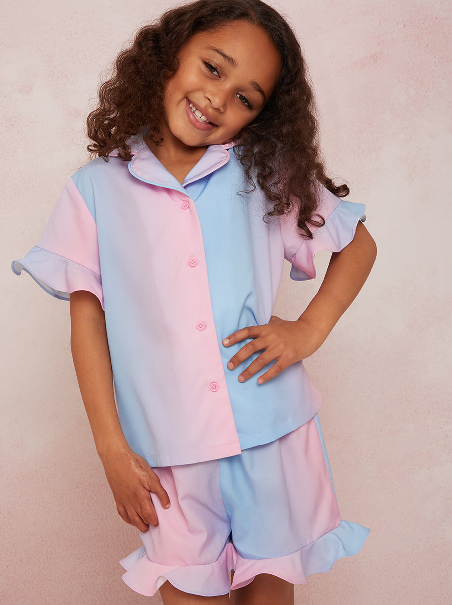 Girls Ombre Pyjama Short Set in Multi
