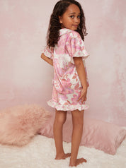 Girls Floral Spot Print Pyjama Short Set in Multi