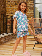 Girls Unicorn Print Short Pyjamas in Multi