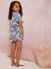Girls Unicorn Print Short Pyjamas in Multi
