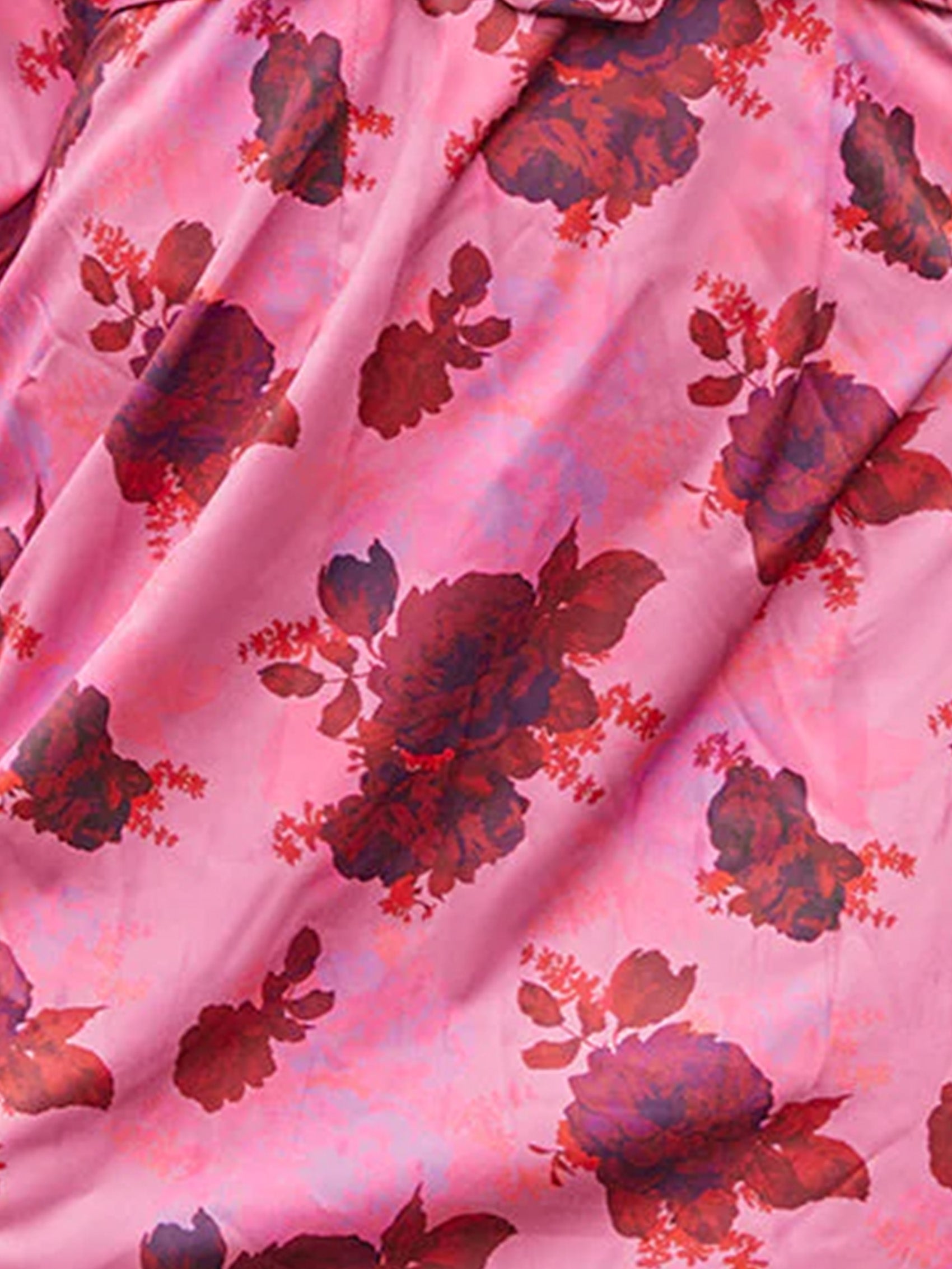 Floral Print Shirt Dress in Pink