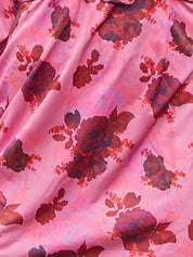 Floral Print Shirt Dress in Pink