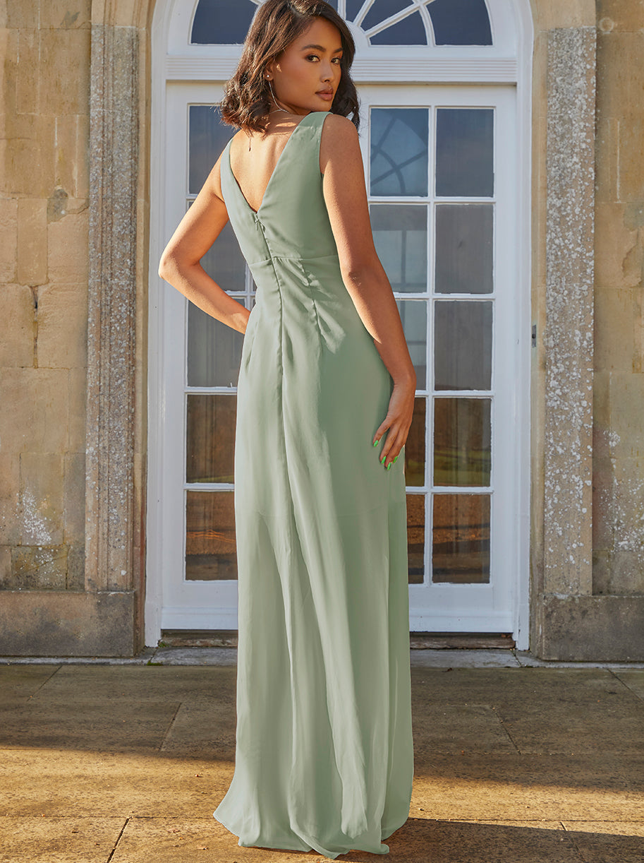 Petite Knot Detail Maxi Dress in Sage 8 Petite Knot Detail Maxi Dress in Sage 8