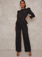 Polka Dot Peplum in Mono