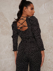 Polka Dot Peplum in Mono