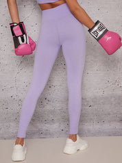 Mid Rise Sports Leggings in Purple