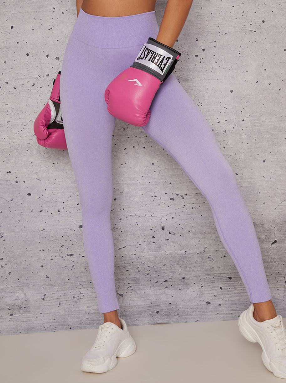 Mid Rise Sports Leggings in Purple