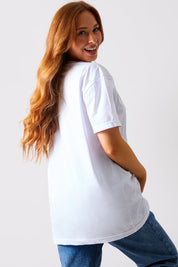 Ruched Longline Aysmmetric T-Shirt