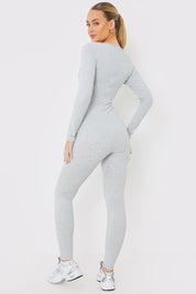 Long Sleeve Scoop Neck Unitard