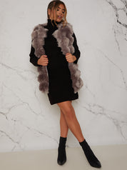 Faux Fur Gilet in Grey