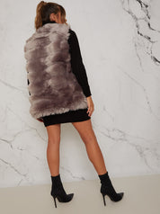 Faux Fur Gilet in Grey