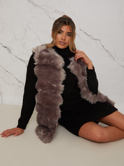 Faux Fur Gilet in Grey