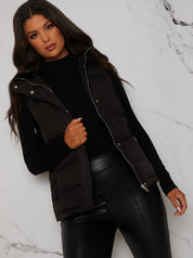 Padded Puffer Gilet in Black