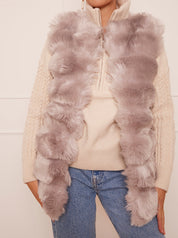 Faux Fur Gilet in Silver