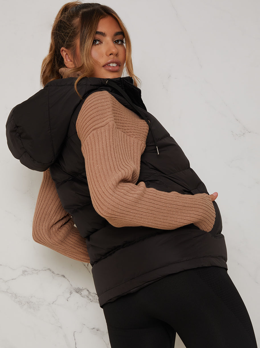 Quilted Puffer Gilet in Black