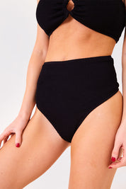 Controlled Textured Crinkle High Waisted Bikini Bottoms