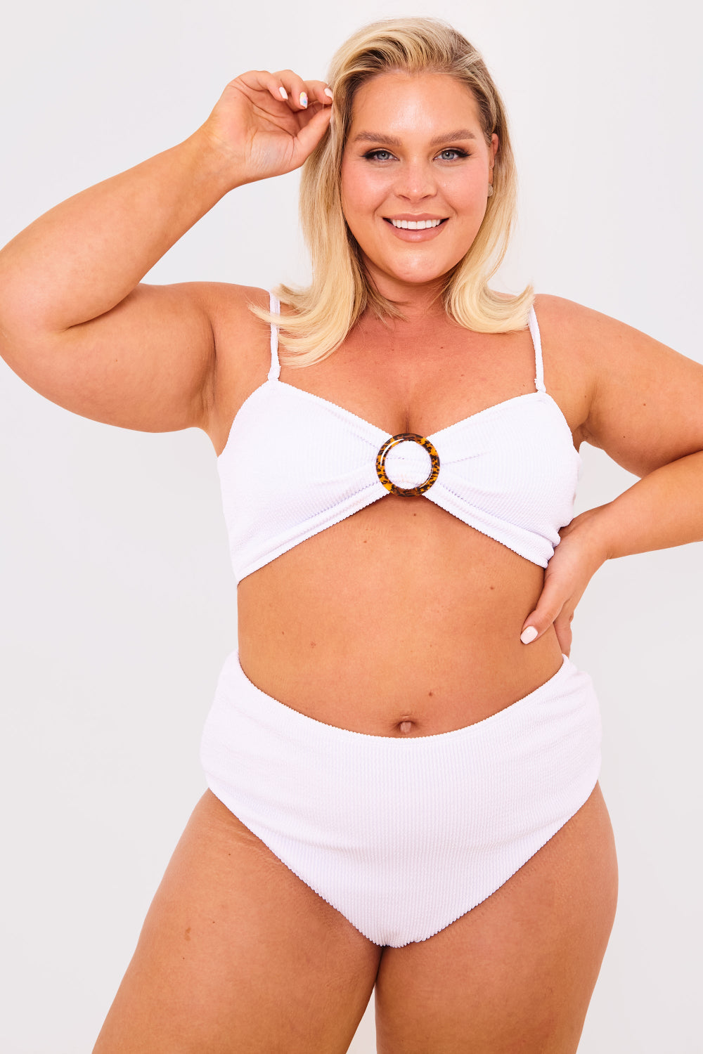 Controlled Textured Crinkle High Waisted Bikini Bottoms