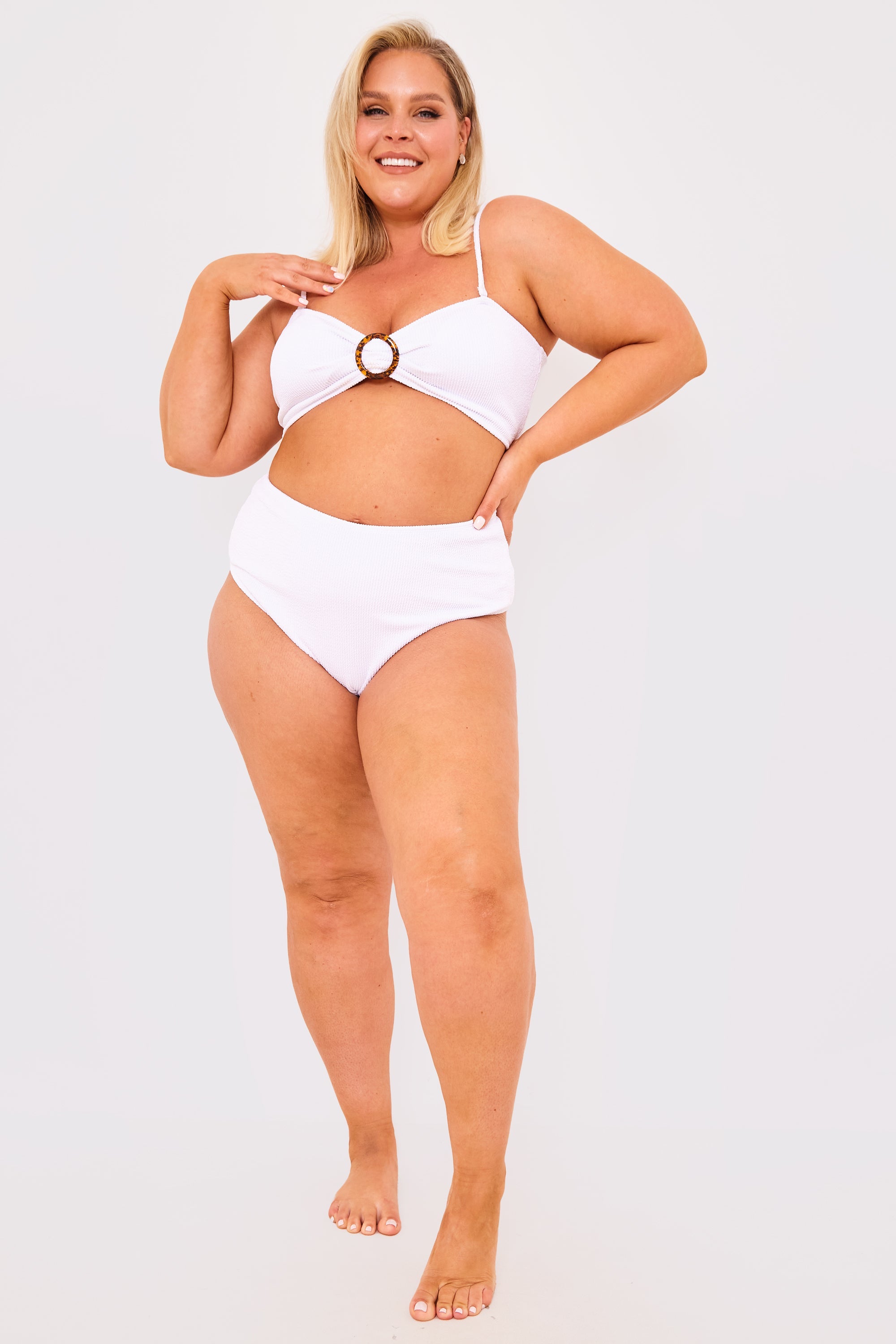 Controlled Textured Crinkle High Waisted Bikini Bottoms