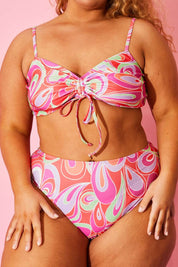 Abstract Print Bikini Top