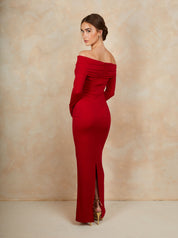 Bardot Hardware Detail Maxi Dress in Red