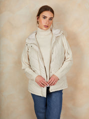 Quilted Puffer Gilet in Cream