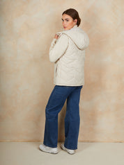 Quilted Puffer Gilet in Cream