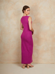 Button Down Midi Dress in Pink