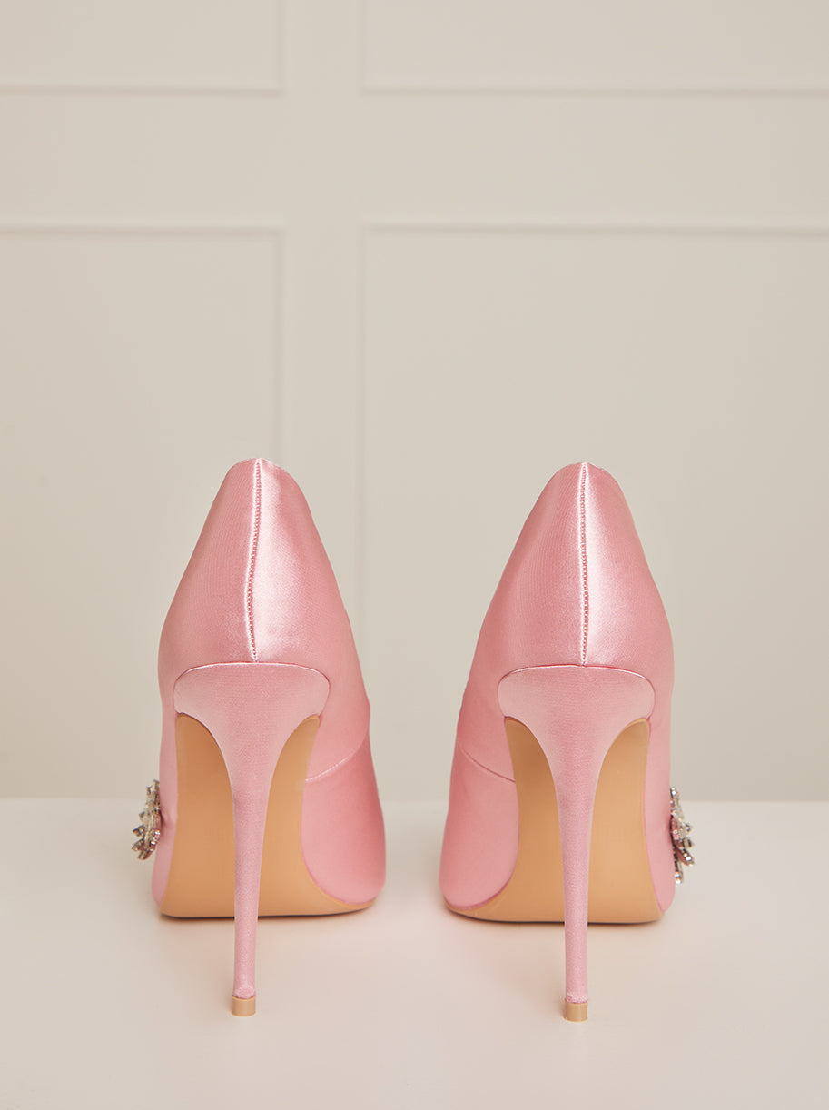 Stiletto Heel Embellished Court Shoes in Pink