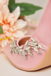 Stiletto Heel Embellished Court Shoes in Pink