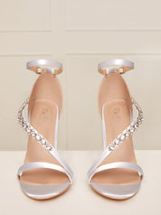 Strappy Satin Finish Sandals in Silver