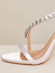 Strappy Satin Finish Sandals in Silver