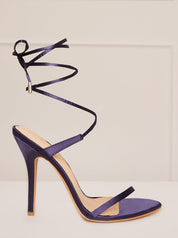 High Heel Lace-Up Sandals in Navy