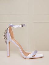Embellished Stiletto Heel Sandals in Blue