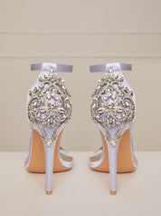 Embellished Stiletto Heel Sandals in Blue